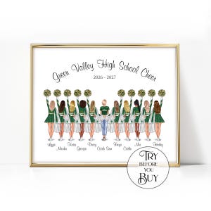 Cheer Gift Personalized Cheerleader Print Personalized Cheerleader Gift Cheer Friend Gift Cheerleader Poster Cheer Team Gift Custom Picture