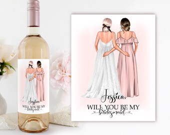 Bridesmaid Wine Label - Be My Bridesmaid Wine Bottle Label - Asking Bridesmaid Gift - Ask Bridesmaid Gifts - Bridesmaid Proposal Gift