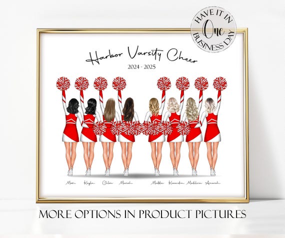 Cheer Gift Personalized Cheerleader Print Personalized Cheerleader Gift Cheer Friend Gift Cheerleader Poster Cheer Team Gift Custom Picture