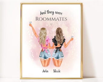 And They Were Roommates Dorm Decor For College Girls Dorm Room Wall Art Roommate Decor College Dorm Essentials Dorm Room Prints Roomie Gifts