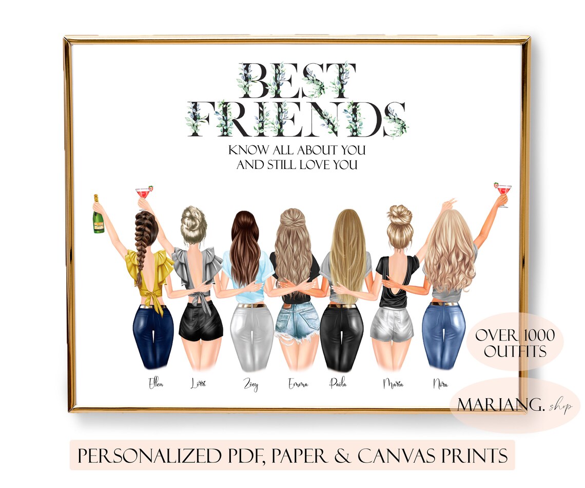 7 Best Friends Gifts Personalized Gift For Her Seven Best Etsy