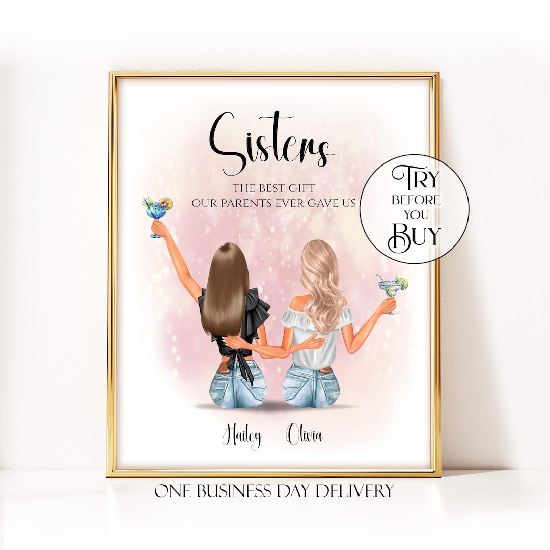 Personalized Sister Print for Her Birthday, Long Distance Sister Gift ...