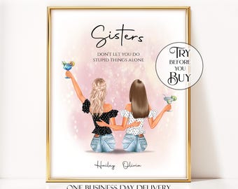 Personalized Goodbye Sister Print For Her, Going Away Gift For Sister Birthday, Long Distance Sister Gift Women, Farewell Sister Wall Art