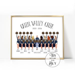 Cheer Gifts For Team In Bulk Cheer Team Gift Cheerleader Gifts Cheerleading Gift Cheer Picture Cheerleader Print Cheer Team Picture Cheer