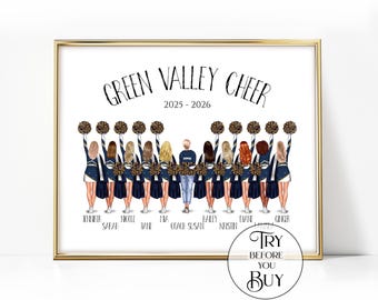 Cheer Gifts For Team In Bulk Cheer Team Gift Cheerleader Gifts Cheerleading Gift Cheer Picture Cheerleader Print Cheer Team Picture Cheer
