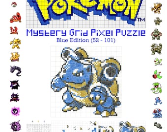 Pokemon Mystery Grid Pixel Puzzle - Blue Edition