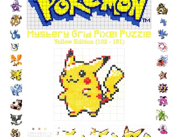 Pokemon Mystery Grid Pixel Puzzle - Yellow Edition