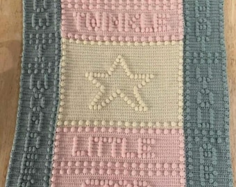 Patrón de manta de bebé a crochet "Estrellita, ¿dónde estás?" (PDF para diestros)