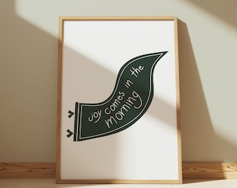 Joy Comes in the Morning College Flag Christian Modern Bold Digital Design Art