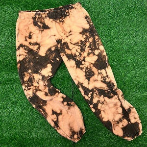 Hand dyed TAN black sweatpants in all sizes, tye dye, Hand dyed, gifts, colorful, christmas, grunge, one of a kind, unique