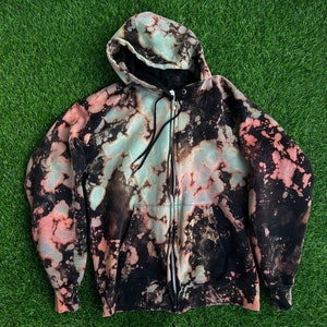 Hand dyed zip up hoodie in all sizes, tye dye, Hand dyed, gifts, colorful, christmas, one of a kind, XL, XXL, XXXL, Plus size, birthday
