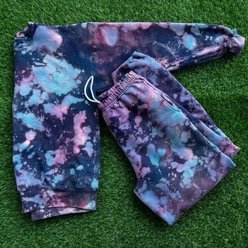 NAVY Colorful sweats - Hand dyed sweatsuit in all sizes, shops tye dye, Hand dyed, gifts, colorful, christmas, grunge, one of a kind, unique