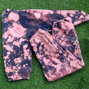 NAVY Pink - Hand dyed sweatsuit in all sizes, tye dye, Hand dyed, gifts, colorful, christmas, grunge, one of a kind, unique