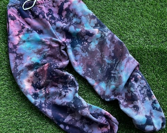 Navy colorful Hand dyed sweatpants in all sizes, tye dye, Hand dyed, gifts, colorful, christmas, grunge, one of a kind, unique