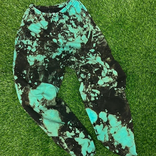 Cayman Island green Hand dyed sweatpants in all sizes, tye dye, Hand dyed, gifts, colorful, christmas, grunge, one of a kind, unique