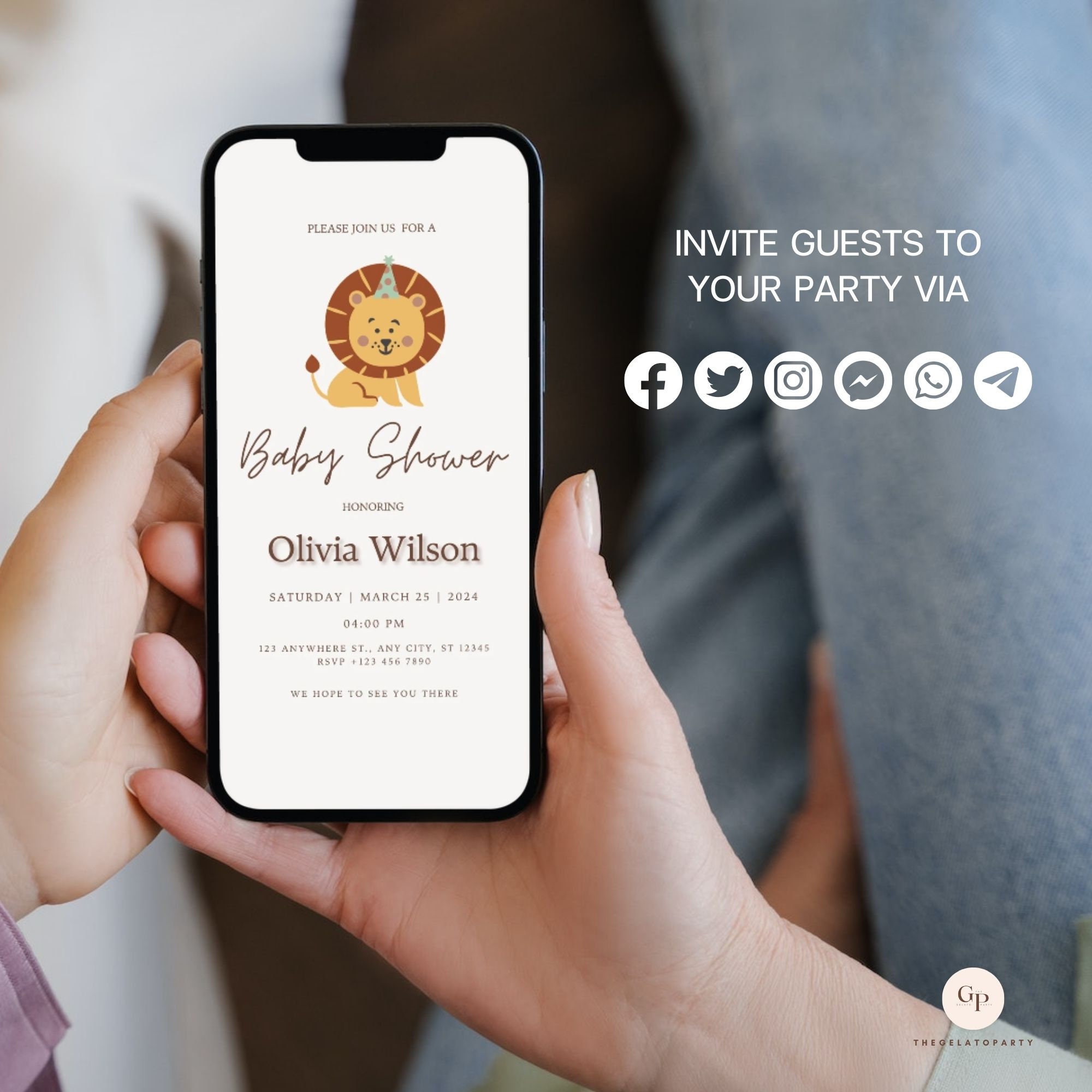 Editable Lion Baby Shower Invitation Baby Shower Invite Baby Shower ...