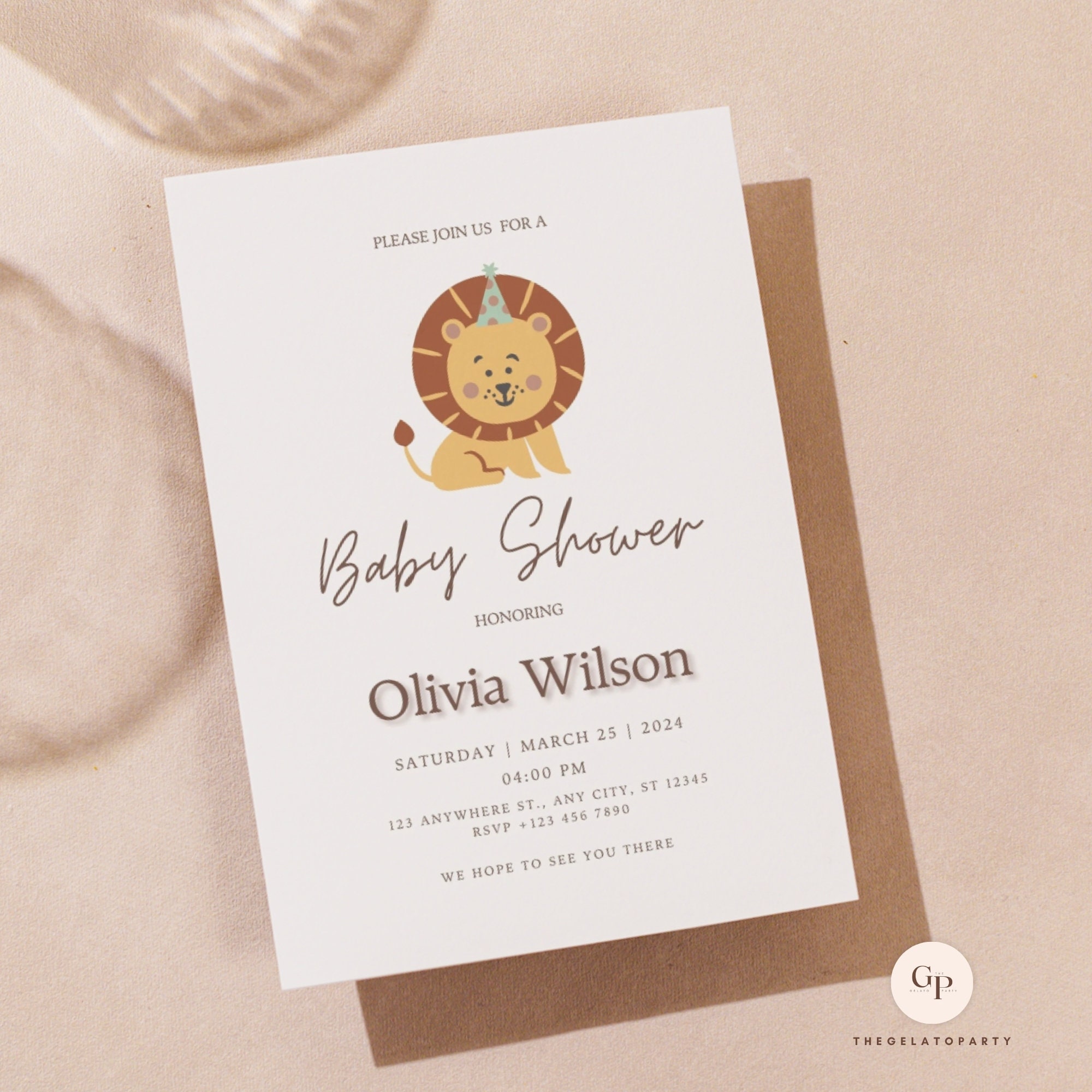 Editable Lion Baby Shower Invitation Baby Shower Invite Baby Shower ...