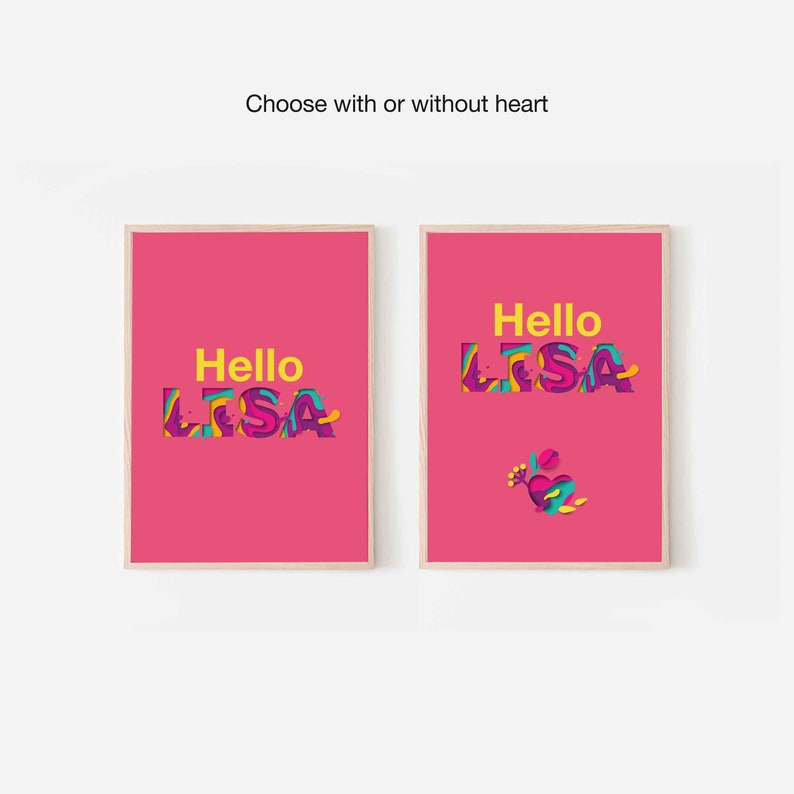 Custom Name Print bold colourful name poster Wall art Home Etsy