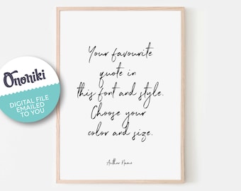 Modern Custom Quote Print, Script, Large Wall art, Custom Printable Art, Personalized Quote Print, Custom Wall Decor, Custom gift for dad