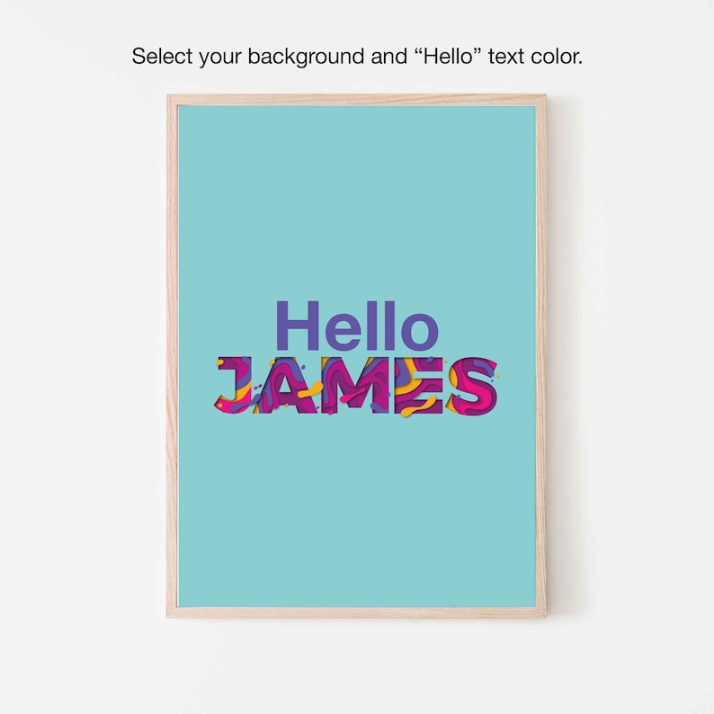 Custom Name Print Bold Colourful Name Poster Wall Art Home Etsy UK
