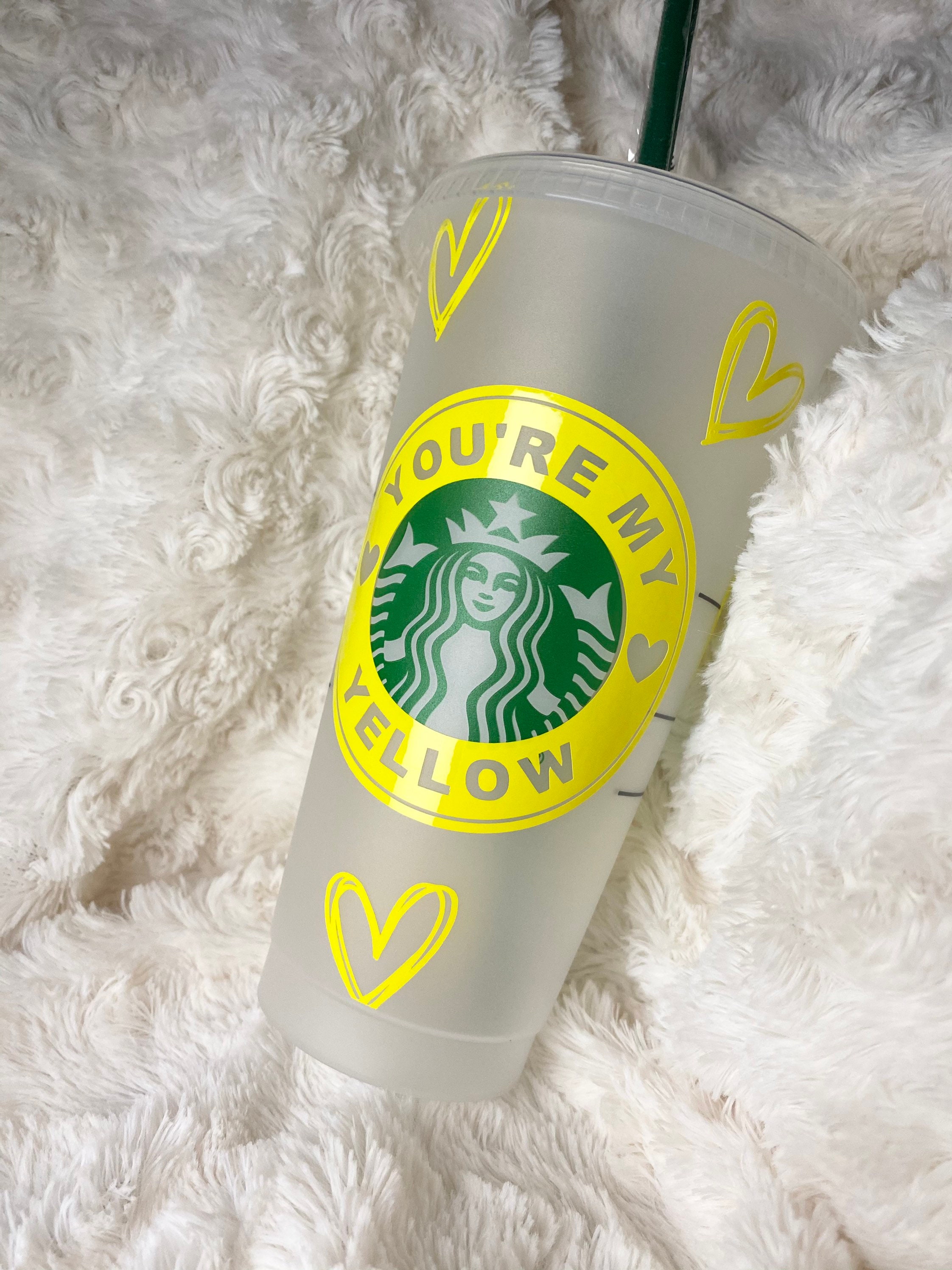 Starbucks Reusable Cold Cup Youre My Yellow Vynil Etsy