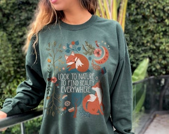 Norwegian Folk Art Nordic Sweater Cottagecore Sweater Aesthetic Sweatshirt Green Crewneck Cottagecore Clothing Plus Size Sweatshirt