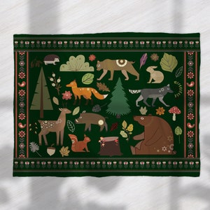 Norweger Folk Art Boho Decke Couch skandinavisch Stoff Gobelin Decke Polnische Volkskunst Kuscheldecke schwedische Kunst Sofadecke