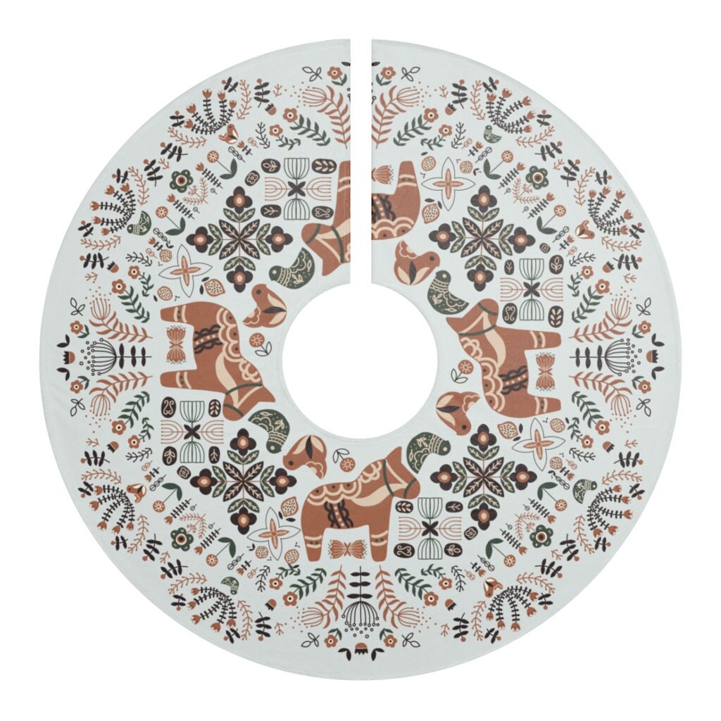 Christmas Tree Skirt Norwegian Folk Art Swedish Folk Art Etsy