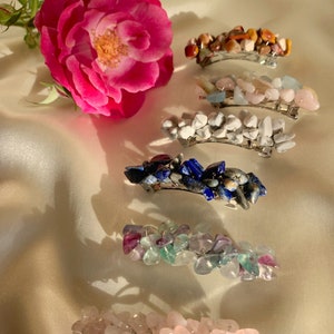 Crystal hair Barrette | Gemstone hair Barrette | Wedding hair Barrette| Clips| Bridesmaids barrettes | Crystallized Hair Clasp | Barrette