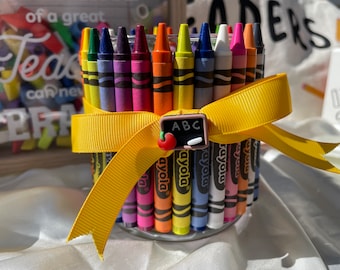 Crayola Vase | Teacher Gift | Thank a Teacher | Teacher Appreciation | Educator Gift | Teacher Vase | Crayola Vase | Crayon Vase | Decor Jar