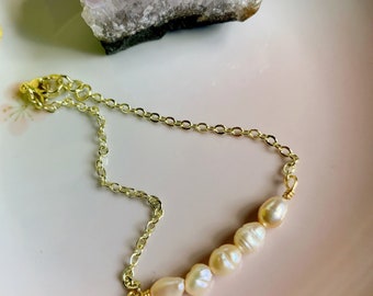 Elegant pärlarmband | Pärlarmband | Pärlarmband | Förgyllda armband | Färska pärlor | Ädelstenarnas drottning | Gåvor