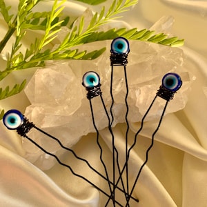 Evil Eye Protection Hair Pins | Nazar Hair Pins |Hair Pins| Bun Pins | Turkish Eye Pins| Nazar Pins| Amulet Hair Pins
