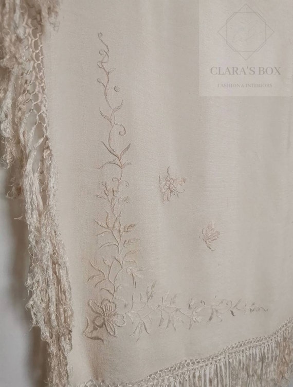 Stunning 1910s Edwardian silk embroidered butterf… - image 1