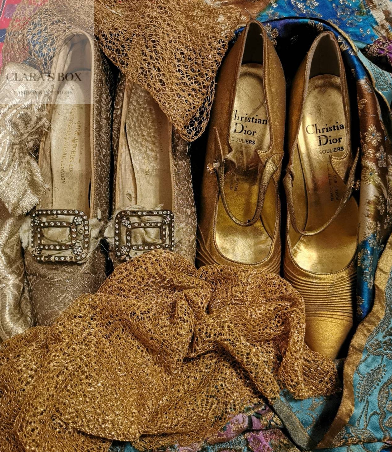 Rare 1950s Gold Christian Dior Souliers Heels Pumps UK5 Art | Etsy