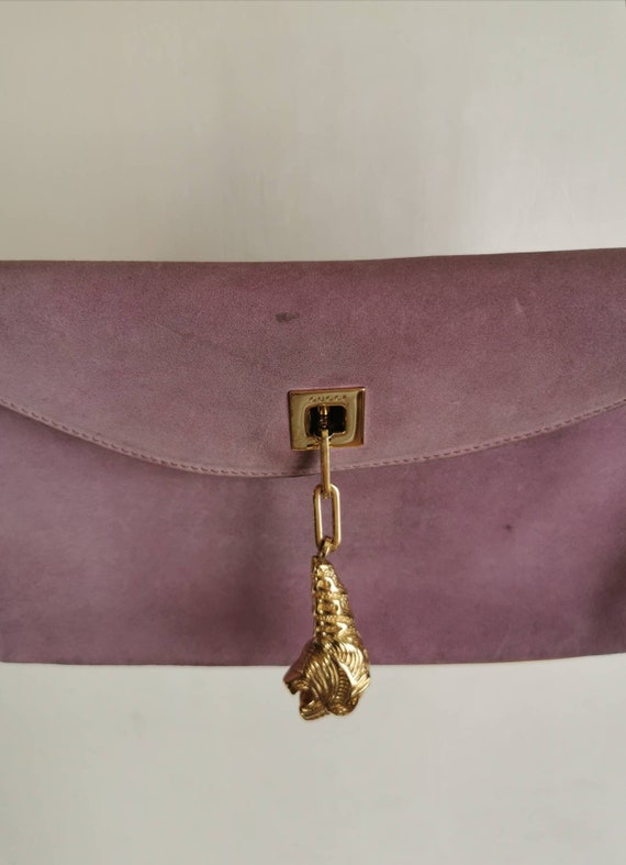 Rare Gucci Purple/Tan Suede and Leather Tiger Cha… - image 6