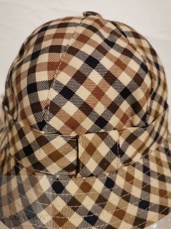 Vintage Aquascutum Bucket Hat, Check Print, Made From Pure Wool