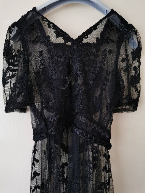 Vintage early 1900s tulle lace net gown | 1910s Bl