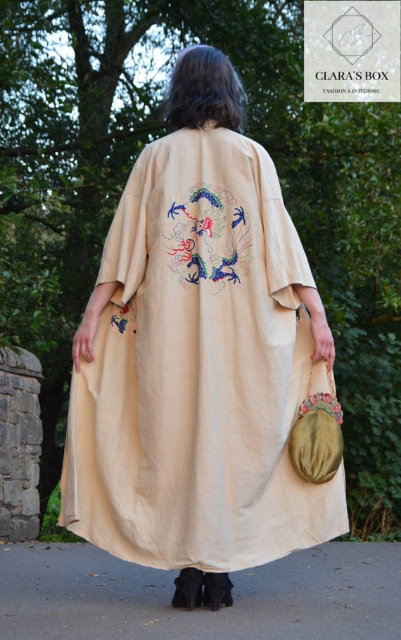 Antique Robe Vintage Unisex 1920s Chinese Robe Ra… - image 3