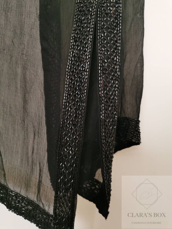 Rare 1920s chiffon vest/waistcoat adorned with bu… - image 10