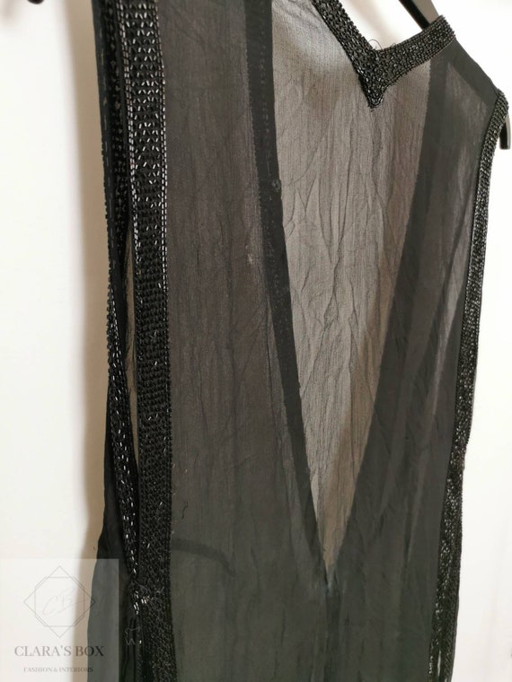 Rare 1920s chiffon vest/waistcoat adorned with bu… - image 5