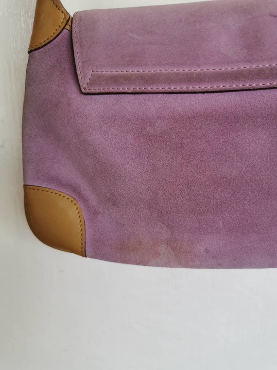 Rare Gucci Purple/Tan Suede and Leather Tiger Cha… - image 10