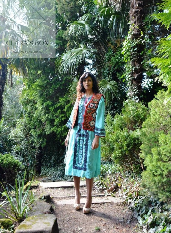 Original 1970s Afghan kuchi dress, handmade, vinta