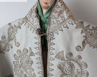 Late 19th century Ottoman Cape, Victorian Turkish Cape, Ottoman Jacket, Exquisite and Rare Gold Embroidery on Felt Wool