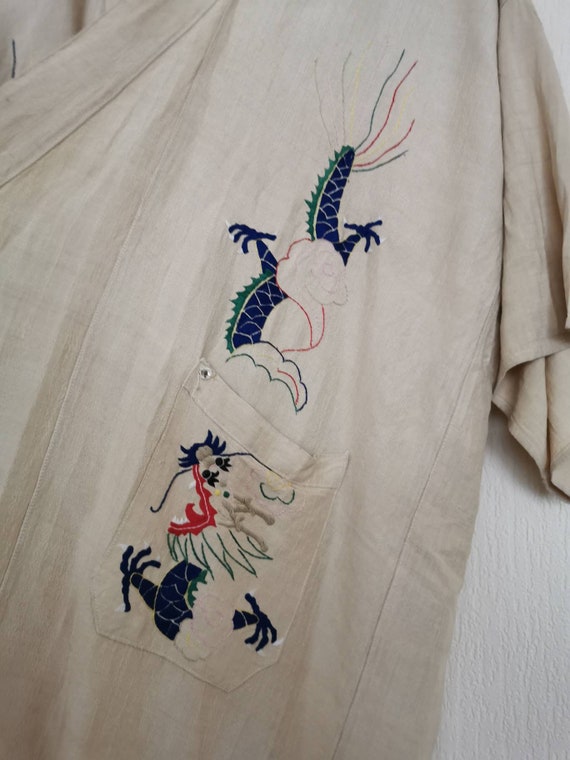 Antique Robe Vintage Unisex 1920s Chinese Robe Ra… - image 6