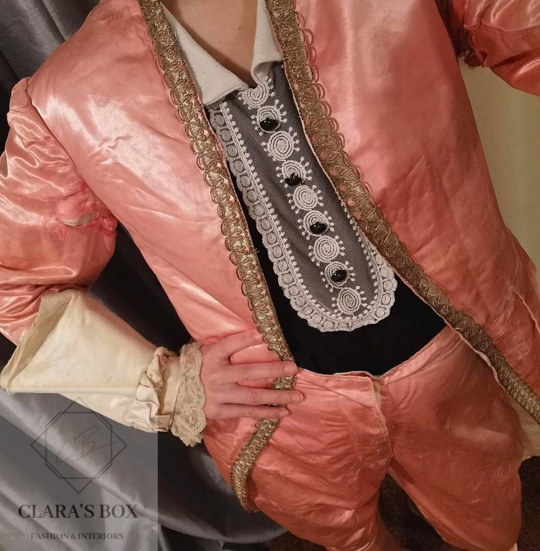Rare and Authentic Late 1800s French Page Boy Costume, Pink Twopiece