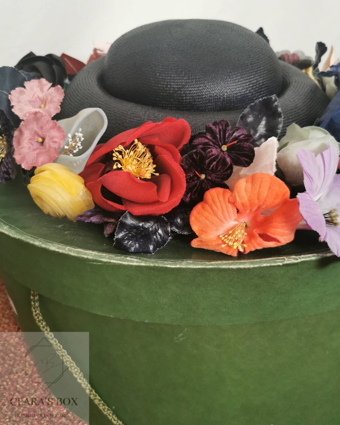 Stunning Straw Graham Smith for Harrods Flower Hat in Excellent Vintage Condition