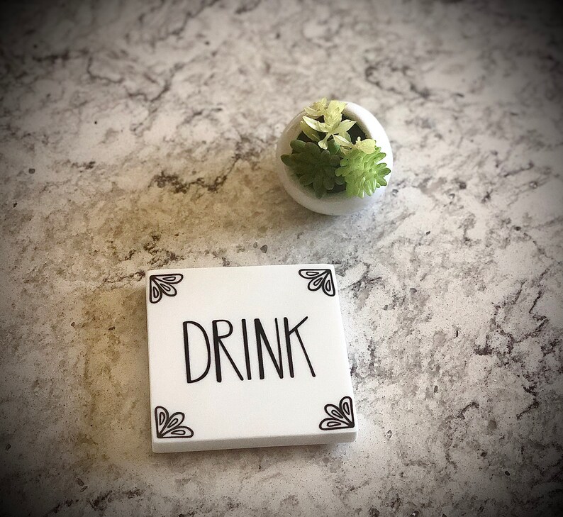 Set of 4 Hand made White Corian Coasters