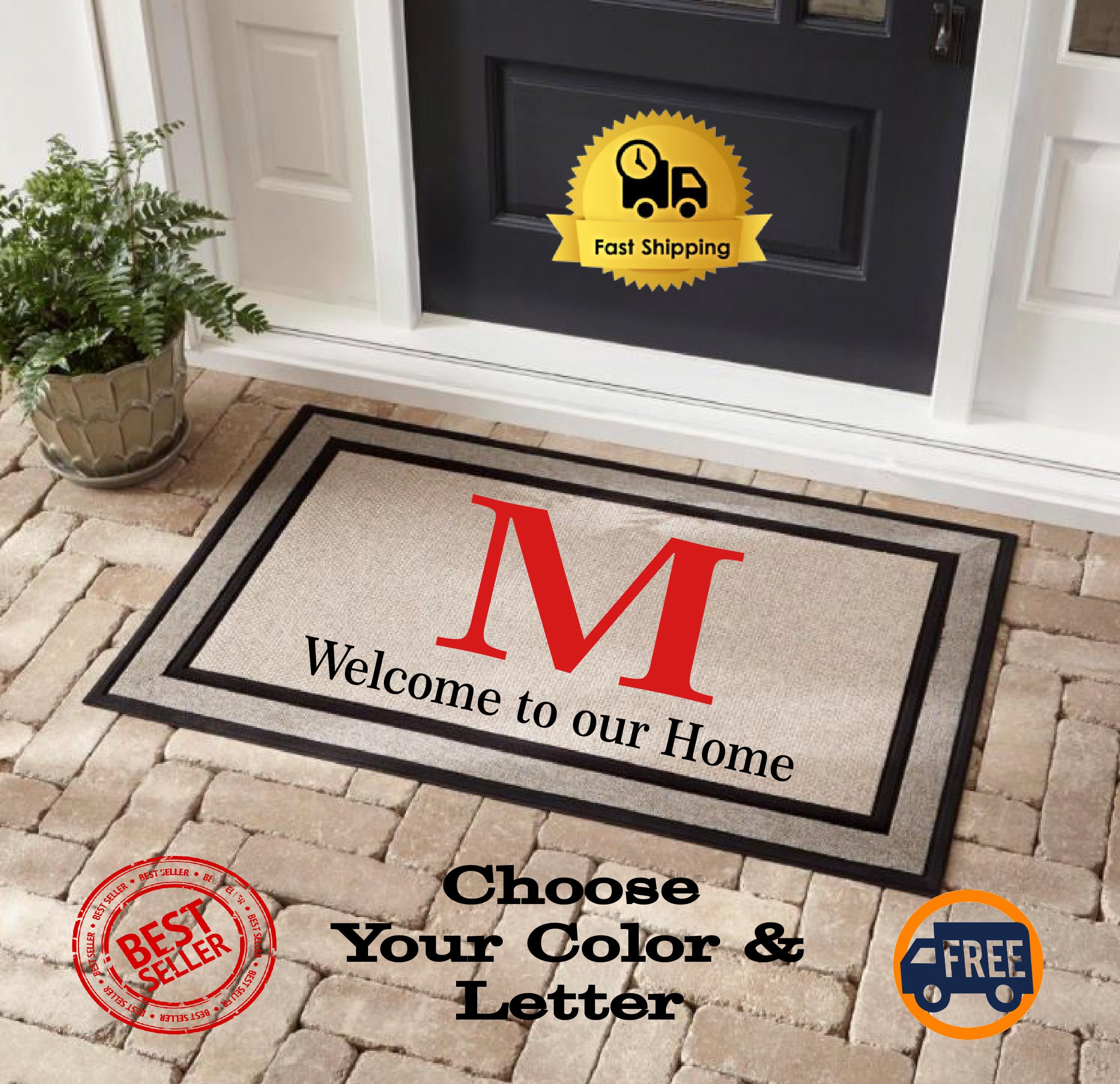 To Our Home Door Mat Monogrammed 18x30 Indoor Etsy