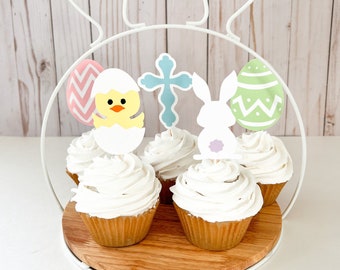 Easter Cupcake Toppers, Easter Cupcakes, Happy Easter, Easter Decor, Easter Decorations, Easter Party Decor, Easter Party Cupcake, Easter