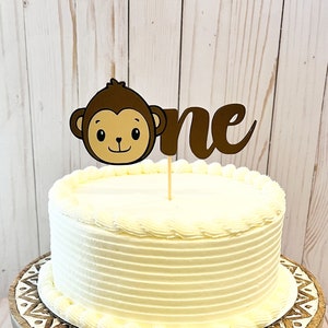 Monkey Cake Topper, Safari Cake Topper, Jungle Cake Topper, Monkey Party Decor, Monkey One Cake Topper, Monkey First Birthday, Safari Party
